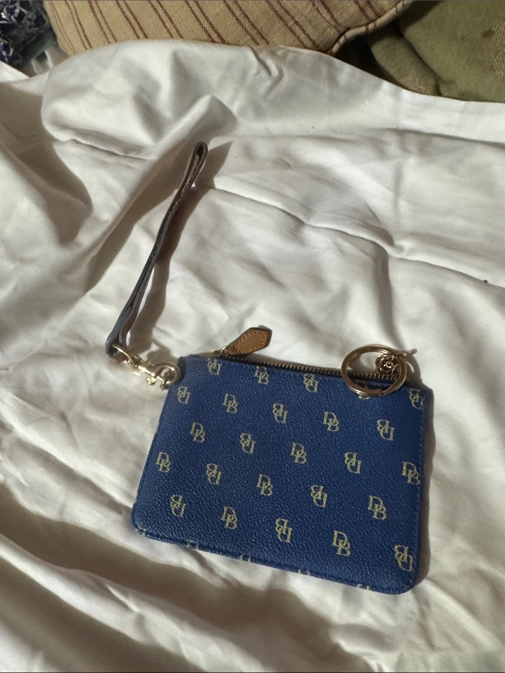 Dooney and Bourke Monogram Navy Wristlet Card Case
